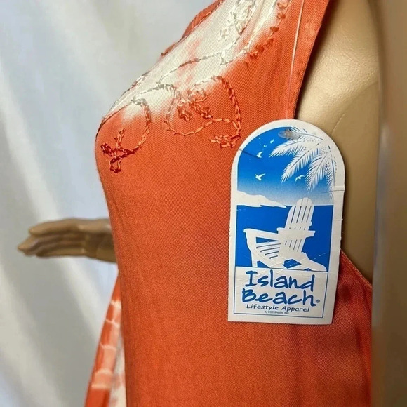 ISLAND Beach Y2K, NWT,tie dye tunic,pockets,embroidery, hanky,coastal,resortwear - Picture 3 of 11